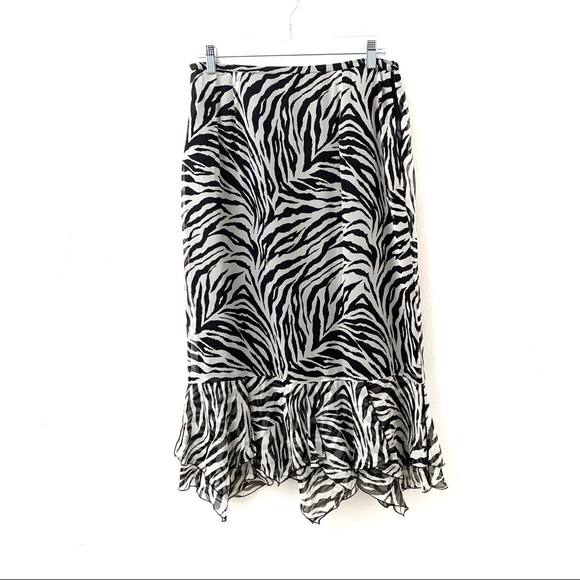 La Femme Gilar Silk Zebra Skirt - Picture 1 of 5